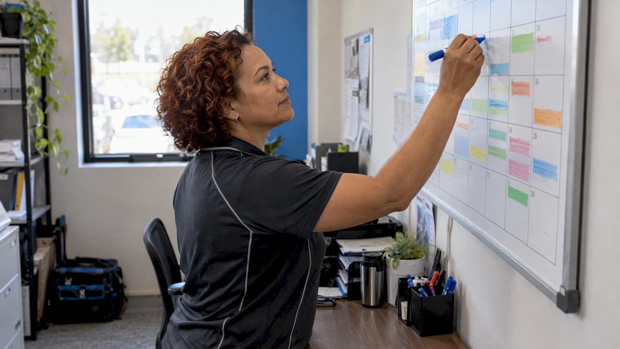 Colour Coding a Calendar for an Air-Con Cleaning Business